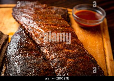 Barbecue Ribs and Brisket Food Photography Stock Photo