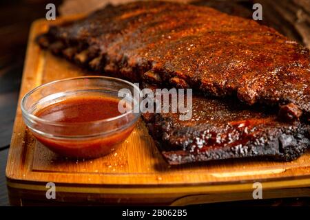 Barbecue Ribs and Brisket Food Photography Stock Photo