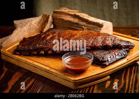 Barbecue Ribs and Brisket Food Photography Stock Photo