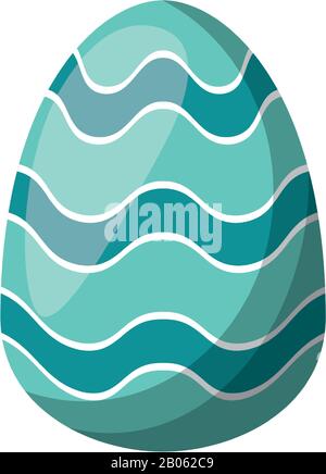 easter egg painted with waves stripes flat style Stock Vector Image ...
