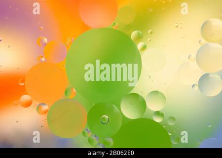 close up of colorful oil and water bubble. Stock Photo