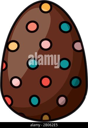 easter egg painted dotted flat style Stock Vector