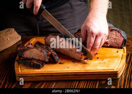 Barbecue Ribs and Brisket Food Photography Stock Photo