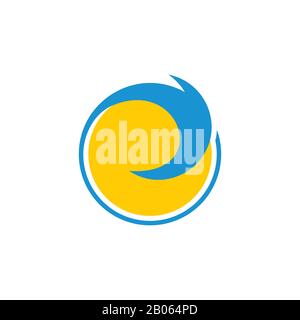 circle geometric sun waves circle logo vector Stock Vector
