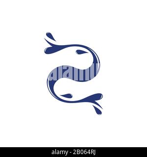 curves motion water splash design logo vector Stock Vector