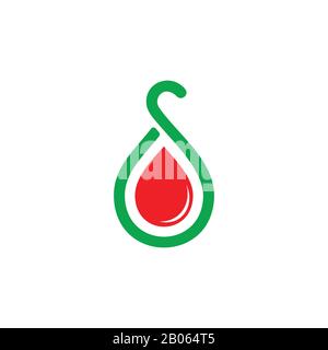 letter s drop red blood donor symbol vector Stock Vector