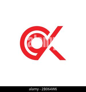 letters ck circle geometric line logo vector Stock Vector