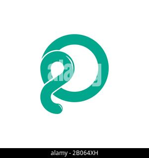 letter o simple loop curves line geometric logo vector Stock Vector