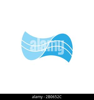 abstract blue waves stripes simple logo Stock Vector