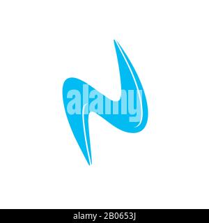 letter n simple curves design logo vector Stock Vector