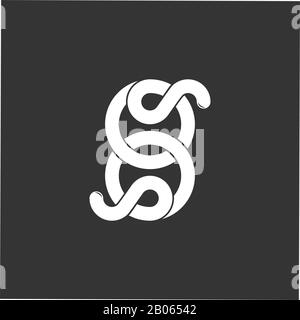 linked circle loop overlapping line logo vector Stock Vector