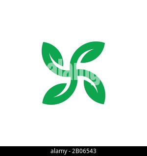 green leaf circle geometric logo vector Stock Vector Image & Art - Alamy