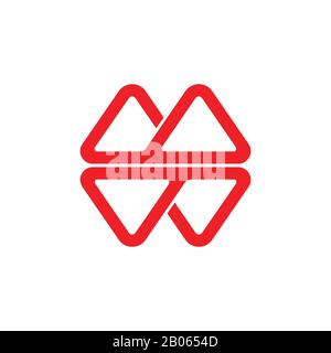 abstract letter mw geometric triangle line logo Stock Vector