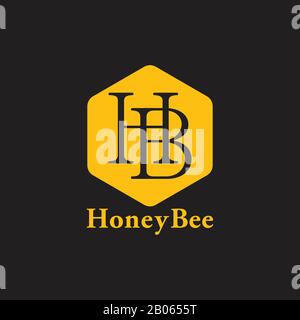 letter hb linked line logo vector Stock Vector