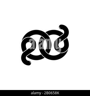 abstract letter pd simple loop curves line logo vector Stock Vector