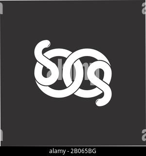abstract letter sp simple loop curves line logo vector Stock Vector