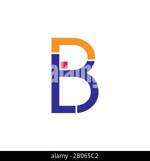 abstract letter br rb geometric line logo vector Stock Vector