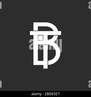 letter tb linked geometric line logo vector Stock Vector