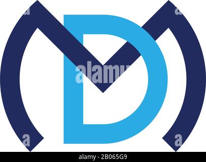 letter md linked colorful overlap design logo vector Stock Vector