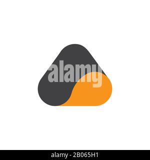 triangle curves 3d abstract logo vector Stock Vector