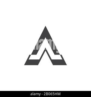 triangle arrow pyramid geometric logo vector Stock Vector