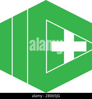 hexagonal simple geometric clear medical logo vector Stock Vector