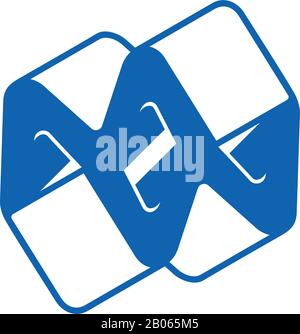 letter nn unique simple geometric logo vector Stock Vector