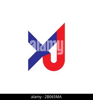 letter xj linked geometric line logo vector Stock Vector