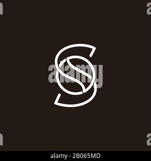letter s overlap design circle geometric linear logo vector Stock Vector