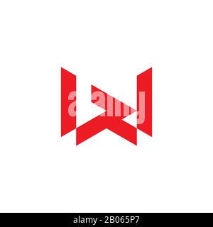 letter bw simple geometric line logo vector Stock Vector