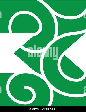 number 3 curves mosaic symbol logo vector Stock Vector