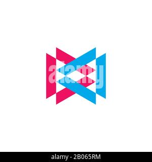 letter dd linked triangle geometric logo vector Stock Vector