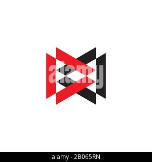 letter dd linked triangle geometric logo vector Stock Vector