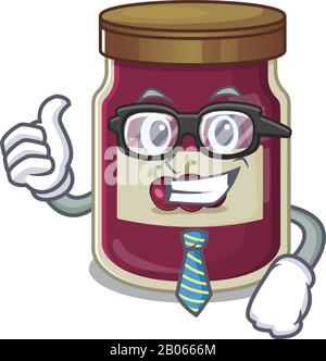 cool and smart Businessman plum jam wearing glasses Stock Vector