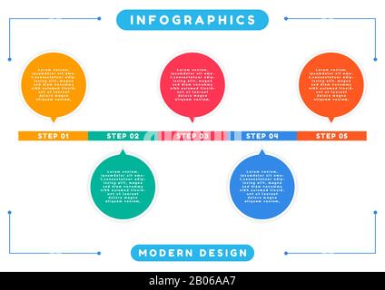 Colorful infographic modern art design step by step to work with space for text. vector illustration. Stock Vector