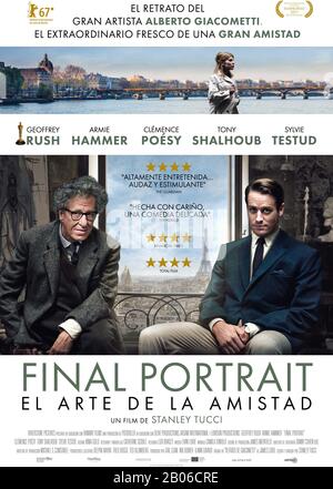 RELEASE DATE: March 23, 2018 TITLE: Final Portrait STUDIO: Sony Pictures Classics DIRECTOR: Stanley Tucci PLOT: The story of Swiss painter and sculptor Alberto Giacometti. STARRING: Geoffrey Rush, Armie Hammer, Tony Shalhoub. (Credit Image: © Sony Pictures Classics/Entertainment Pictures) Stock Photo