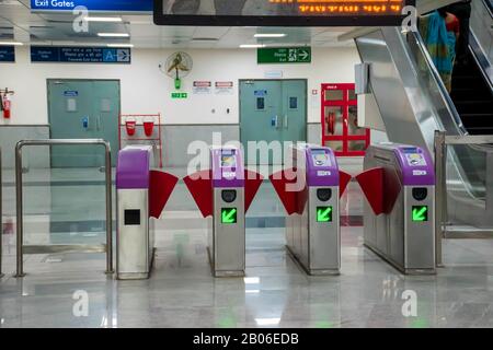 New open metro station of Kolkata East West Metro system at Salt Lake Sector V, Bidhannagar, Kolkata on 18th January 2020 Stock Photo