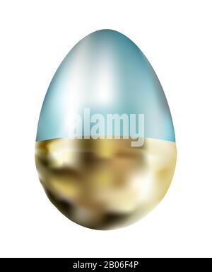 REALISTIC EASTERN EGG ON A WHITE BACKGROUND ISOLATED. illustration easter element. GOLDEN EGG. Stock Photo