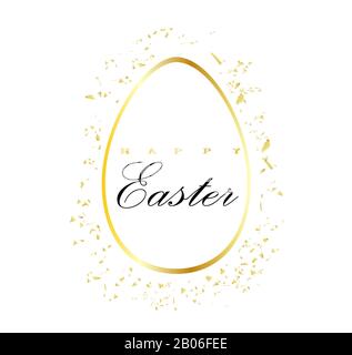 REALISTIC EASTERN EGG ON A WHITE BACKGROUND ISOLATED. illustration easter element. GOLDEN EGG. Stock Photo