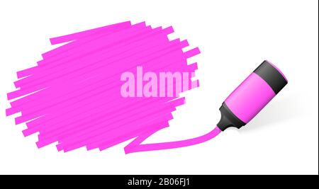 red colored high lighter with marking for advertising usage Stock Vector