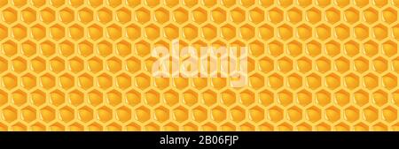 eps 10 vector illustrating colorful yellow seamless honey comb background Stock Vector