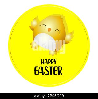 Easter day poster or banner template with colorful Chicken on a bright yellow background .. illustration Stock Photo