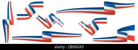 collection of seven different french country flag banners with national colors Stock Vector