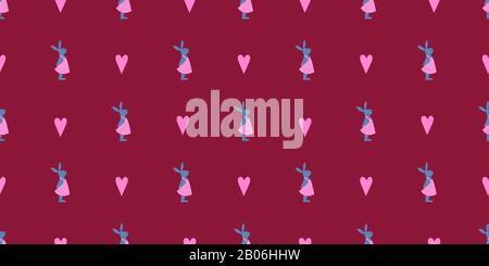 Easter seamless pattern. bunny rabbit. Happy easter. Cute spring illustration. Stock Photo