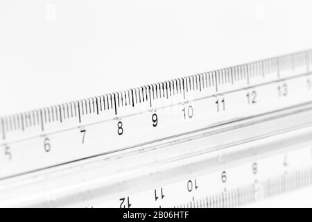 selective focus a part of the plastic precision measurement tool Stock Photo
