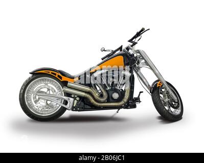 Custom motorcycle isolated on white Stock Photo