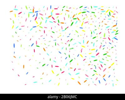 Super confetti assembled. Multicolor hexagonal shapes light. Confetti new background cool. Stock Vector