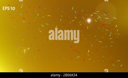 Background texture, blend. Common colorific illustration theme. Pure space fantasy. Gold colored. Abstract space background picture. Colorful new back Stock Vector