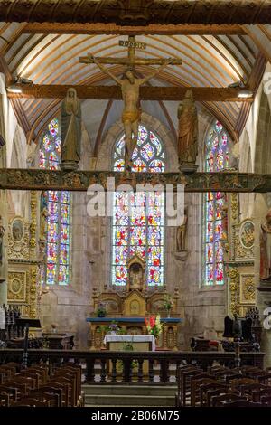 Baroque church of, Lampaul-Guimiliau, Departement Finistere, France Stock Photo