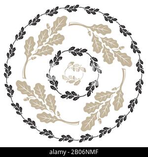 Oak leaf and acorn design. Oak leaf wreath Stock Vector
